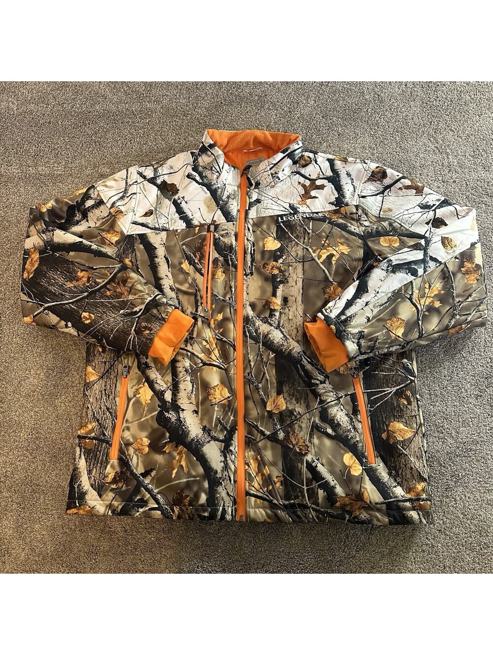 Legendary Whitetails Camo Jacket Men's 2XT 2XL XXL Full Zip Insulated Orange